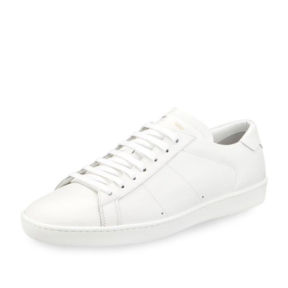 Saint Laurent Court Classic White Sneakers 7.5  38.5 Gorgeous! - Picture 1 of 8